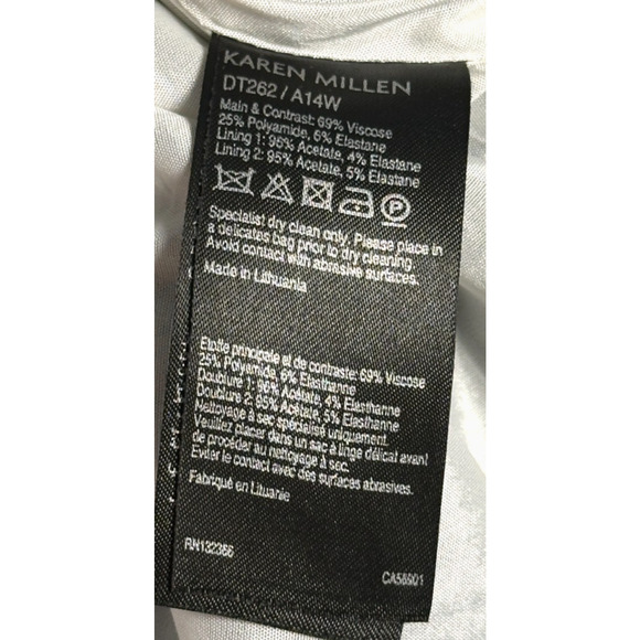 Karen Millen Black White Color Block Ponte Roma Bodycon Sleeveless Dress Size 6 - Picture 10 of 10
